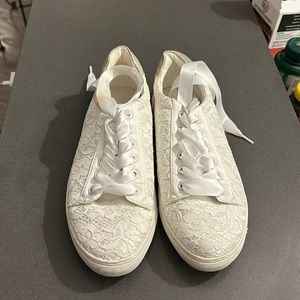 Sparkly White Lace Sneaker